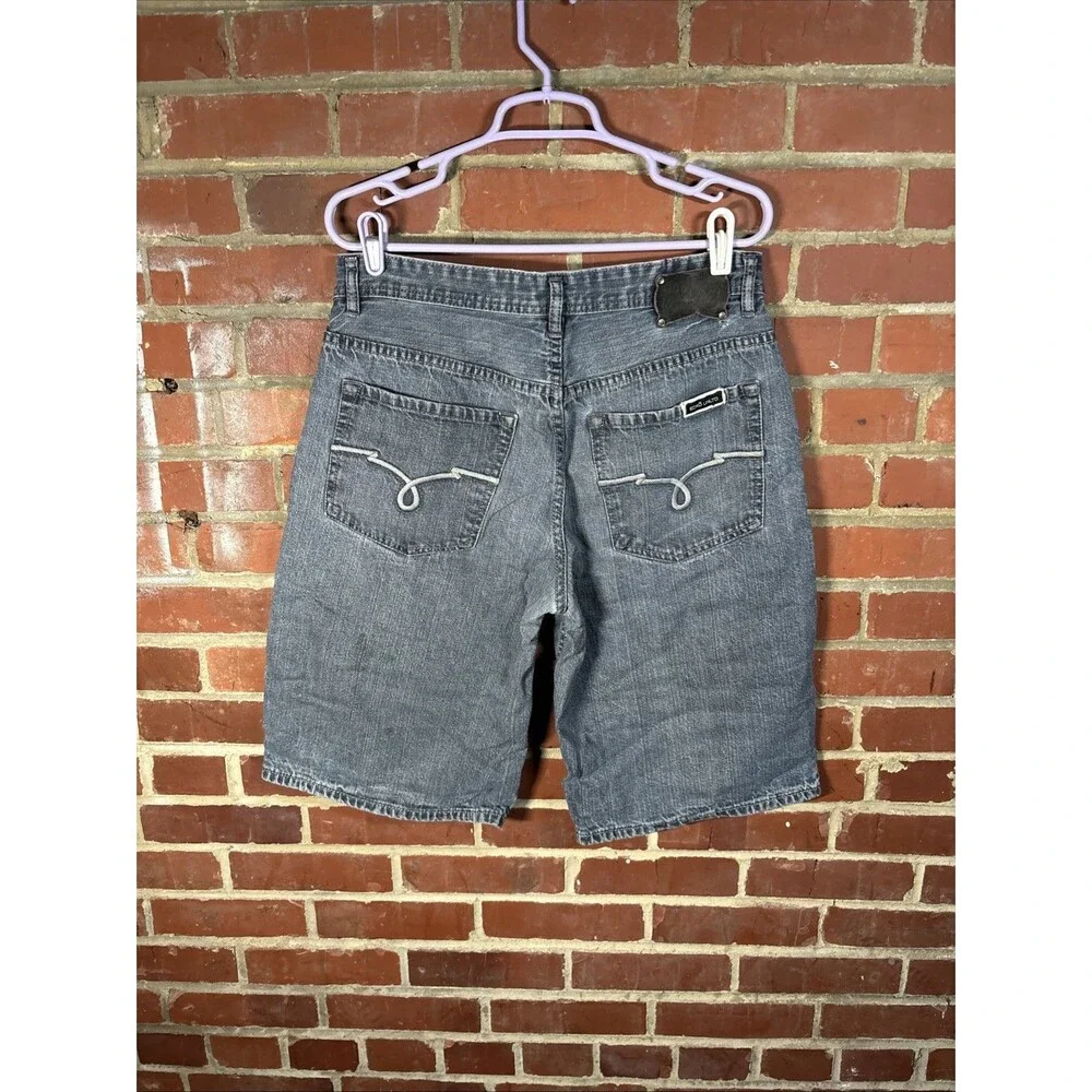 Vintage Y2K Ecko Unltd Unlimited Baggy Denim Shorts Hip Hop Embroidered Mens 34